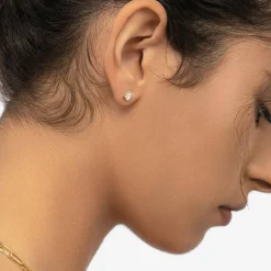 Oval Diamond Stud Earrings 0.6 CT - 14k Solid Gold