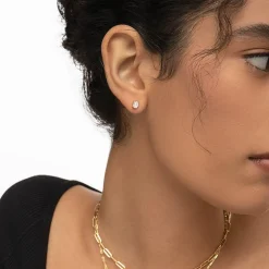 Oval Diamond Stud Earrings 0.6 CT - 14k Solid Gold