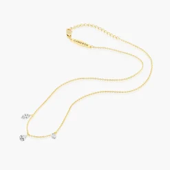 Personalized Capri Floating Diamond Necklace - Gold Vermeil
