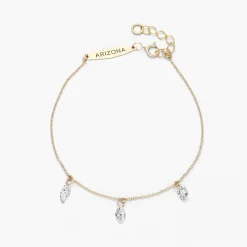 Personalized Capri Floating Diamond Bracelet - 14k Solid Gold