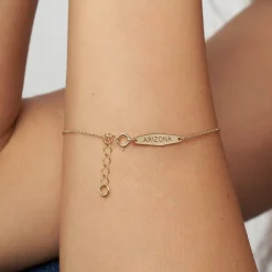 Personalized Capri Floating Diamond Bracelet - 14k Solid Gold
