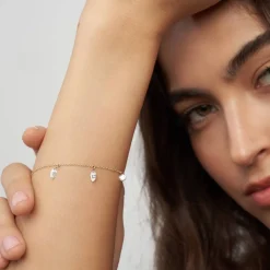 Personalized Capri Floating Diamond Bracelet - 14k Solid Gold