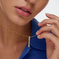 Pillar Bar Necklace - 18k Gold Vermeil