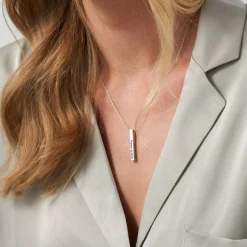 Pillar Bar Necklace - 14k White Gold