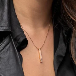 Pillar Bar Necklace - Rose Gold Plated