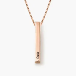 Pillar Bar Necklace - Rose Gold Plated