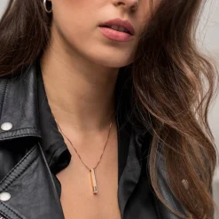 Pillar Bar Necklace - Rose Gold Plated
