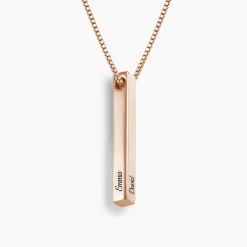 Pillar Bar Necklace - Rose Gold Vermeil