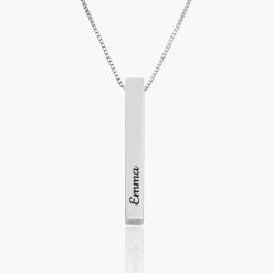 Pillar Bar Necklace - Silver