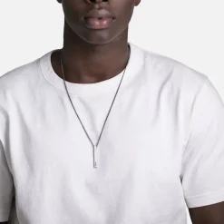 Pillar Bar Necklace for Men - Silver