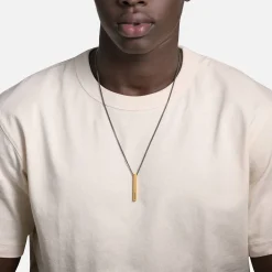 Pillar Bar Necklace for Men - Gold Vermeil