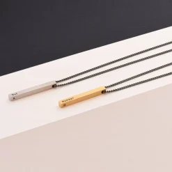 Pillar Bar Necklace for Men - Gold Vermeil