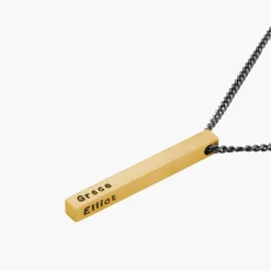 Pillar Bar Necklace for Men - Gold Plating