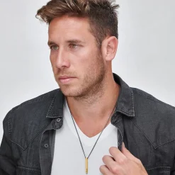 Pillar Bar Necklace for Men - Gold Plating