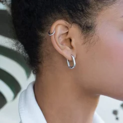 Play it By Ear Link Earrings - Silver