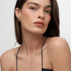 Queen Multi-Diamond Necklace with 0.3 ct Custom Diamond - 14k Solid Gold