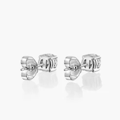 Round Diamond Stud Earrings 0.6 CT - 14k White Gold