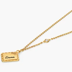 Sealed with a Kiss Necklace with Diamond- Gold Vermeil