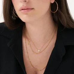 Side Initial Necklace - Gold Vermeil