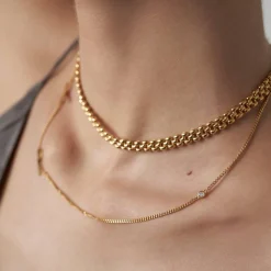 Side Initial Necklace Diamond - Gold Vermeil