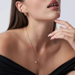 Singapore Chain Name Necklace With 1ct Diamond- Gold Vermeil