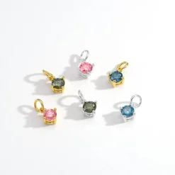 Singapore Chain Name Necklace With 0.3 Ct Fancy Diamond - Gold Vermeil