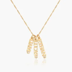 Singapore Chain Name Necklace with Diamonds - Vermeil