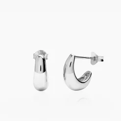 Small Dome Huggie - Silver