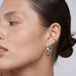 Small Dome Huggie - Silver