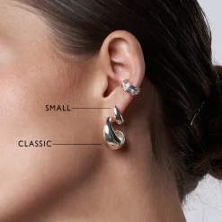 Small Dome Huggie - Silver