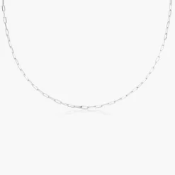 Small Paperclip Chain Necklace - Silver
