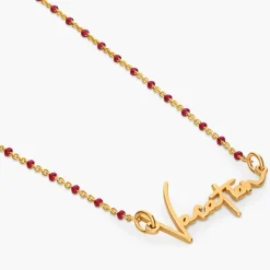 Soltale Bordeaux Belle Name Necklace - Gold Vermeil