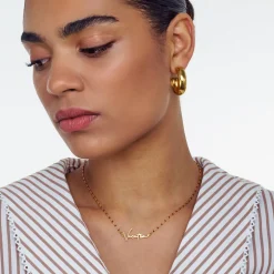 Soltale Bordeaux Belle Name Necklace - Gold Vermeil