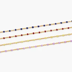 Soltale Bordeaux Enamel Chain- Gold Vermeil