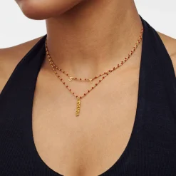 Soltale Bordeaux Singapore Chain Name Necklace- Gold Vermeil