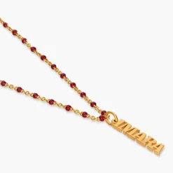Soltale Bordeaux Singapore Chain Name Necklace- Gold Vermeil