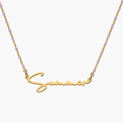 Soltale Lavender Belle Name Necklace - Gold Vermeil