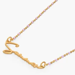 Soltale Lavender Belle Name Necklace - Gold Vermeil