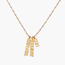 Soltale Lavender Singapore Chain Name Necklace- Gold Vermeil