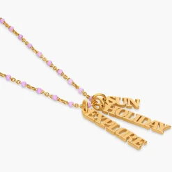 Soltale Lavender Singapore Chain Name Necklace- Gold Vermeil