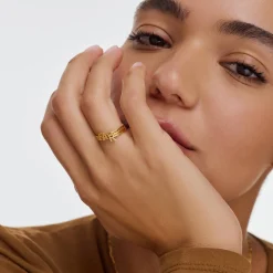 Stackable Inez Initial Ring - Gold Vermeil
