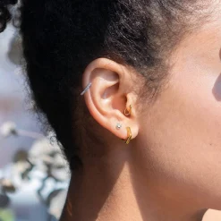 Strike Gold Hoop Earrings - Gold Plated
