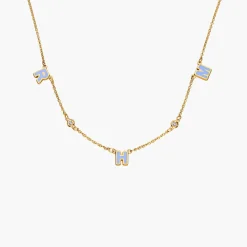 Sunrise Inez Initial Necklace with Diamonds - Gold Vermeil