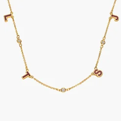 Sunrise Inez Initial Necklace with Diamonds - Gold Vermeil