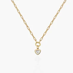 Te Amo 0.2 ct Heart Shape Diamond Necklace - Gold Vermeil