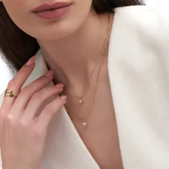 Te Amo 0.2 ct Heart Shape Diamond Necklace - Gold Vermeil