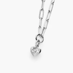 Te Amo 0.2 ct Heart Shape Diamond Necklace - Silver
