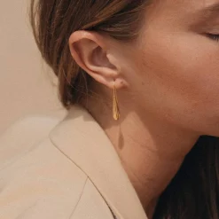 Teardrop Dangle Earrings - Gold Plated