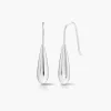 Teardrop Dangle Earrings - Silver