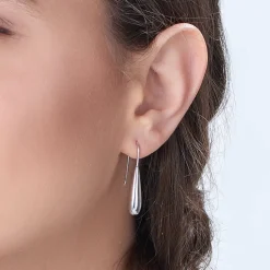 Teardrop Dangle Earrings - Silver